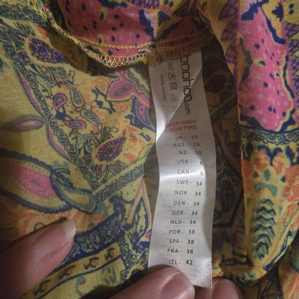 Boohoo Multicolor Patterned Swim Coverup - Picture 8 of 8
